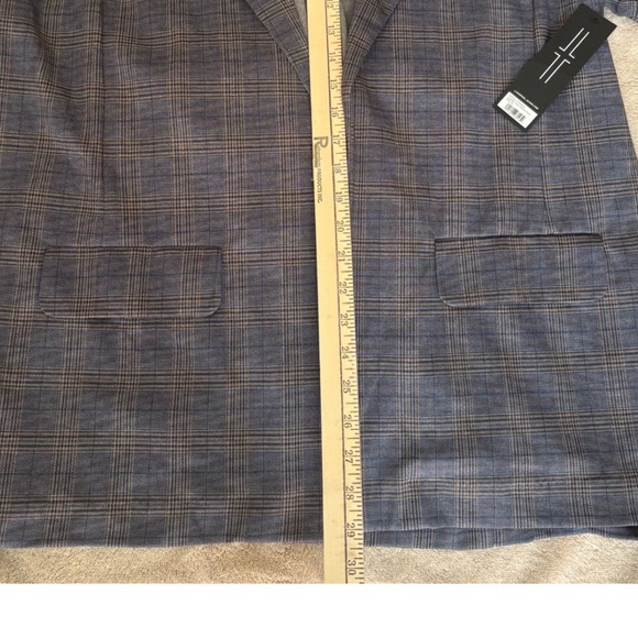 NWT Liverpool Los Angeles Plaid Boyfriend Blazer Blue Khaki Classic Fit Size 2x - Picture 7 of 7